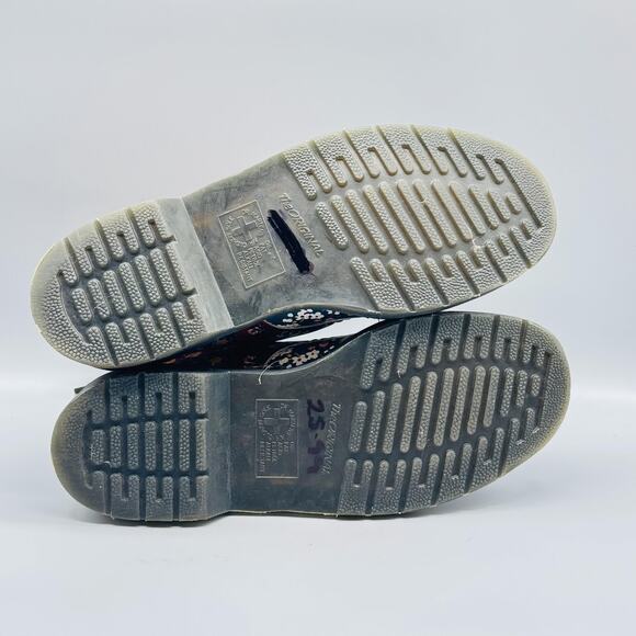 Dr Martens Boots Womens 11 Red Multi Leather Pascal Floral Clash FC 8 Eye Combat - Picture 8 of 10